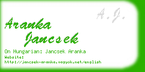 aranka jancsek business card